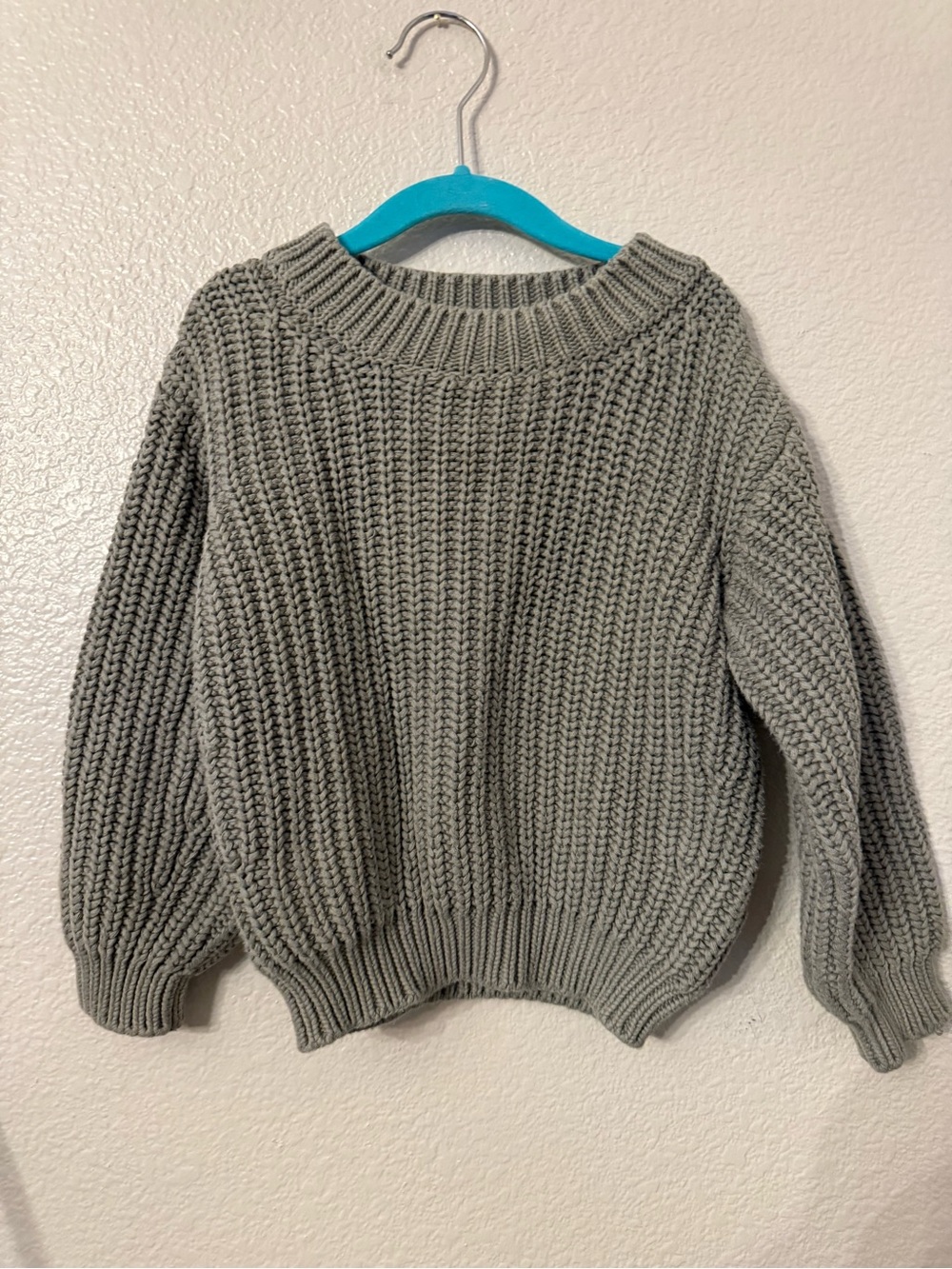 Quincy Mae Chunky Crewneck Sweater - Gray